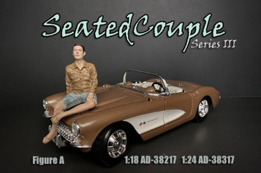 Seated Couple Series III Figure Aand- American Diorama 38217-1/18 scale Figurine- Diorama Accessory