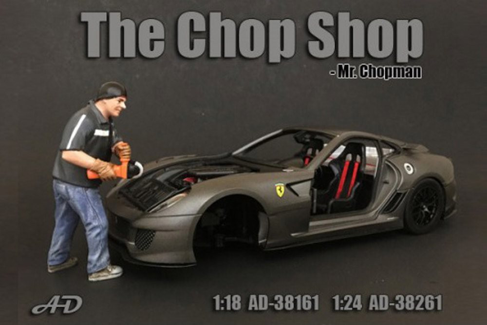 The Chop Shop Mr. Chopman Figure, American Diorama 38161 - 1/18 Scale Accessory for Diecast Cars
