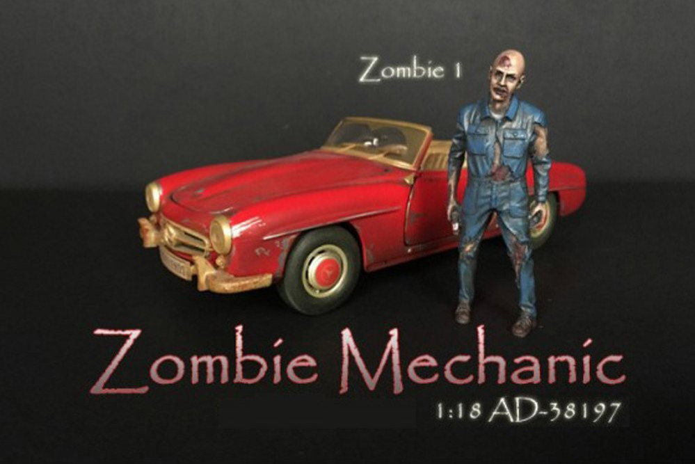 Zombie Mechanic I, Blue - American Diorama 38197 - 1/18 scale Figurine - Diorama Accessory