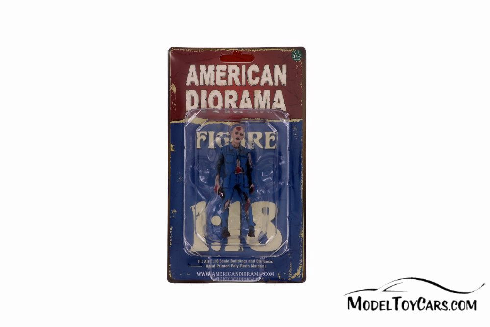 Zombie Mechanic I, Blue - American Diorama 38197 - 1/18 scale Figurine - Diorama Accessory