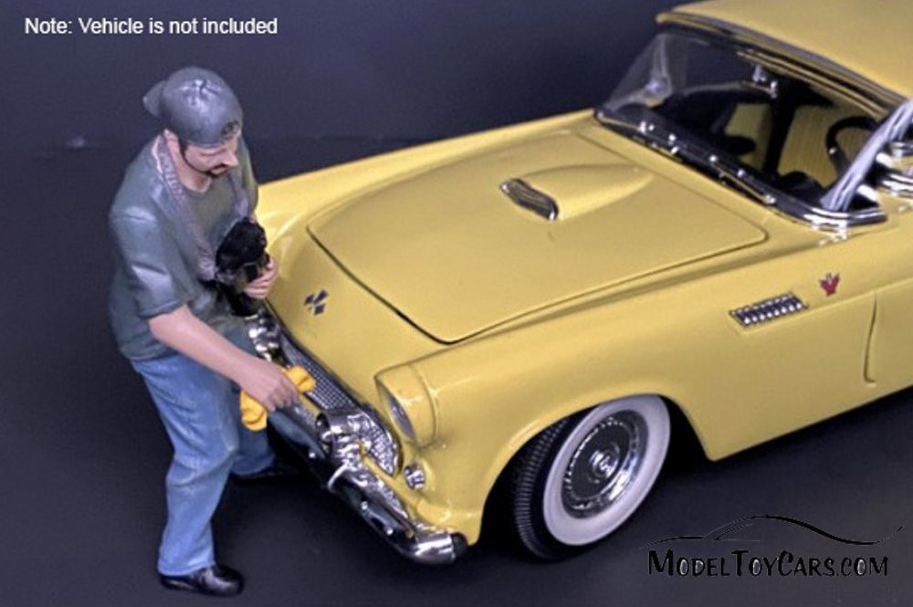 Weekend Car Show Figure VII, Blue & Gray - American Diorama 38215, 1/18 Figurine, Diorama Accessory