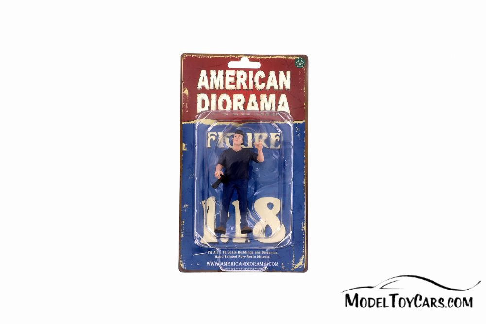 Weekend Car Show Figure V, Blue & Gray - American Diorama 38213 - 1/18 Figurine - Diorama Accessory