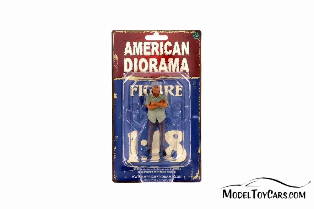 Weekend Car Show Figure II, Gray - American Diorama 38210 - 1/18 scale Figurine - Diorama Accessory