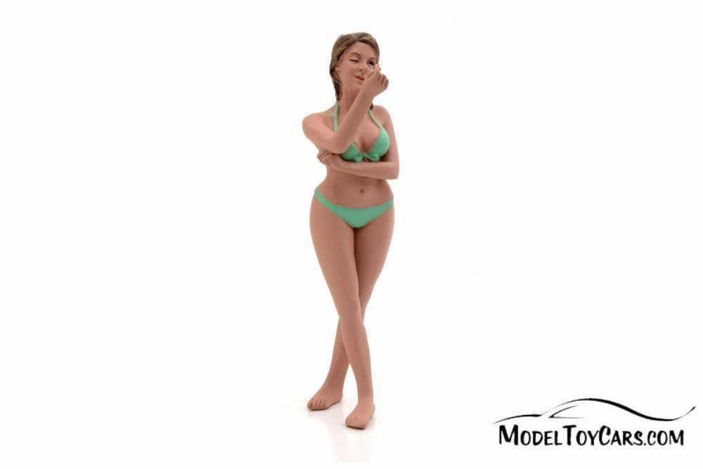 Bikini Girl August, Green - American Diorama 38172 - 1/18 scale Figurine - Diorama Accessory