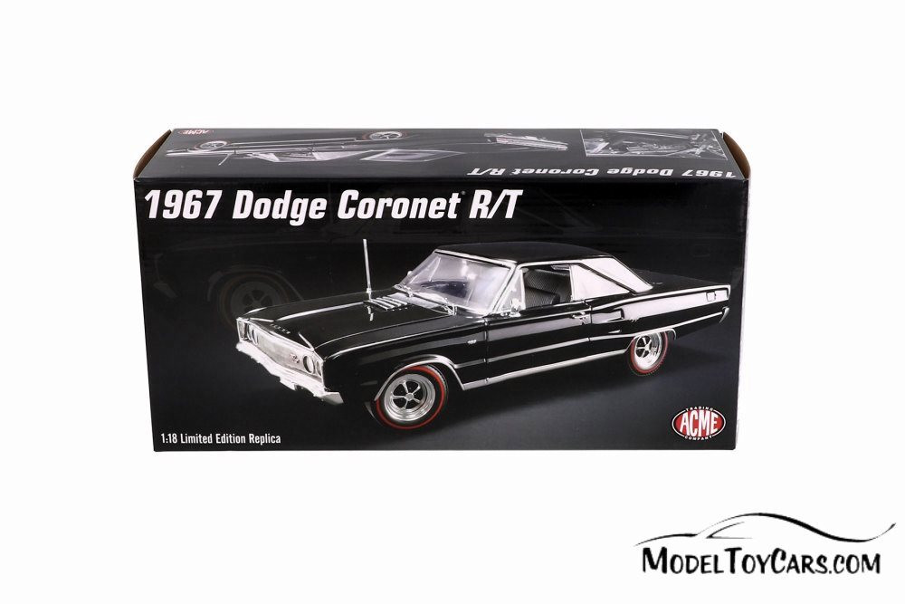 1967 Dodge Coronet R/T Hardtop, Black - Acme A1806603 - 1/18 scale