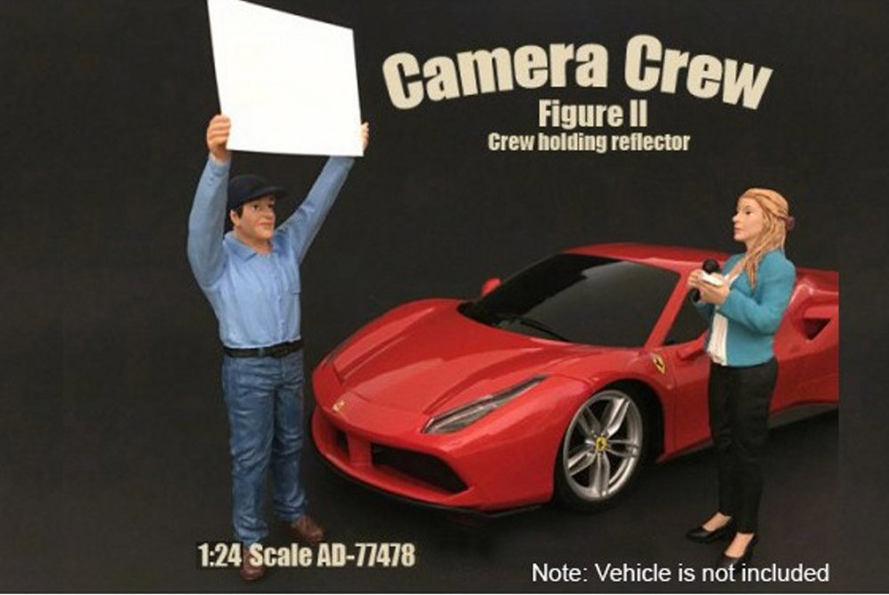 Camera Crew II Crew Holding Reflector - American Diorama 77478 - 1/24 Scale Diecast Model Toy Car