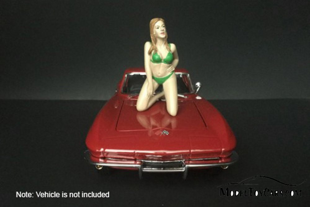 Bikini Girl February, Green - American Diorama 38266 - 1/24 Scale Figurine - Diorama Accessory