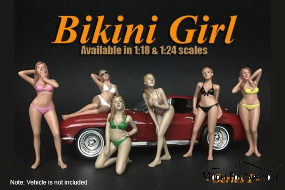 Bikini Girl February, Green - American Diorama 38266 - 1/24 Scale Figurine - Diorama Accessory