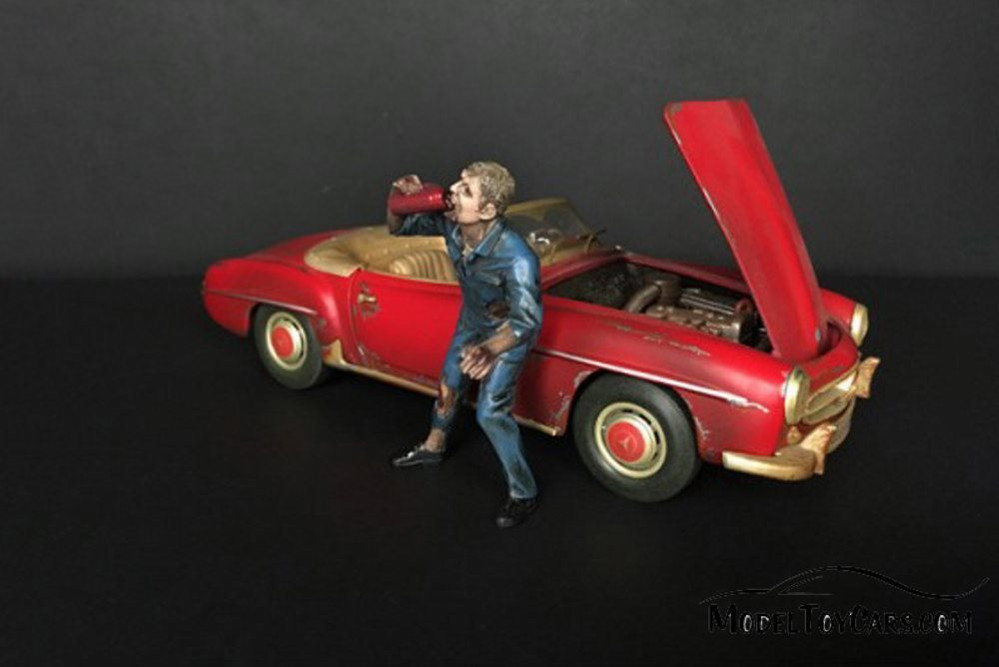 Zombie Mechanic III, Blue - American Diorama 38299 - 1/24 scale Figurine - Diorama Accessory