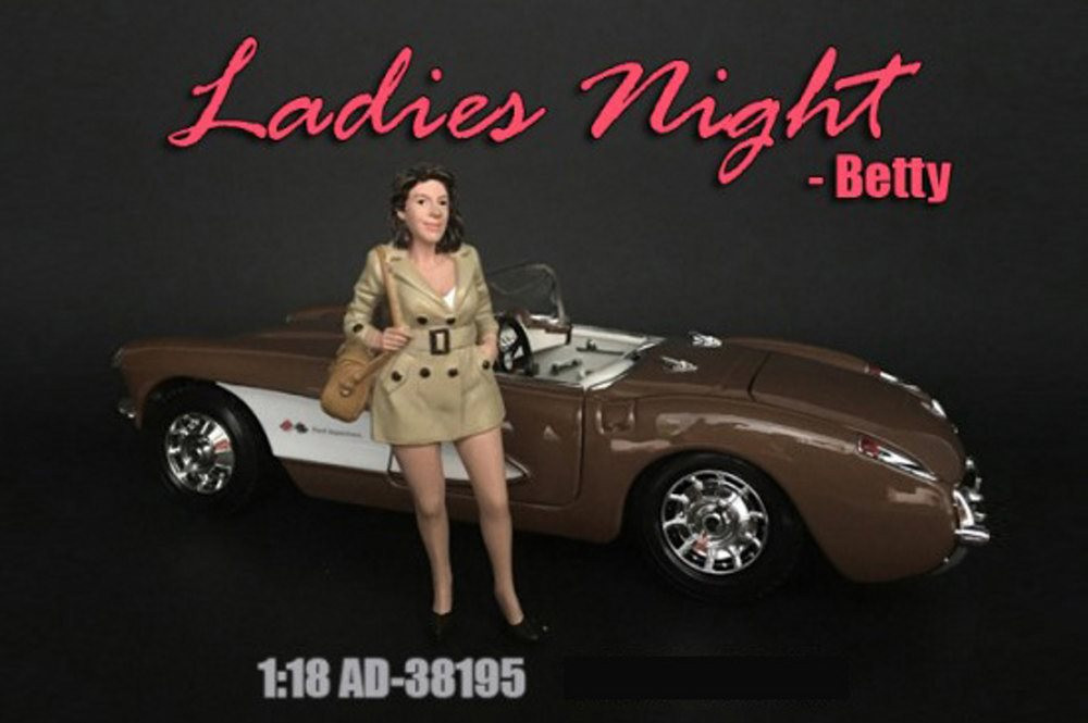 Ladies Night Betty Figure, Beige - American Diorama 38195 - 1/18 scale Figurine - Diorama Accessory