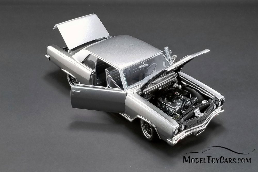 1965 Chevy Chevelle The Anvil Hardtop, Gray - Acme A1805514 - 1/18 scale Diecast Model Toy Car