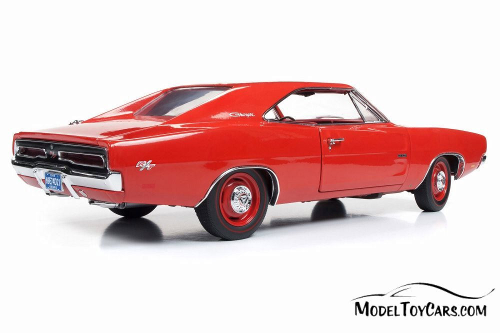 1969 Dodge Charger R/T Hardtop, Charger Red - Auto World AMM1174 - 1/18 scale Diecast Model Toy Car