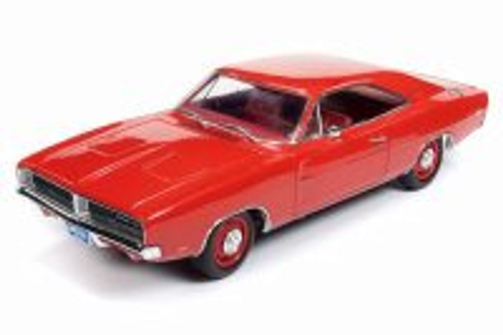 1969 Dodge Charger R/T Hardtop, Charger Red - Auto World AMM1174 - 1/18 scale Diecast Model Toy Car