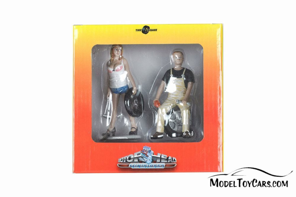 Tire Brigade Meg and Derek 2 piece Figurine Set,  - 770 - 1/18 Scale Figurine - Diorama Accessory