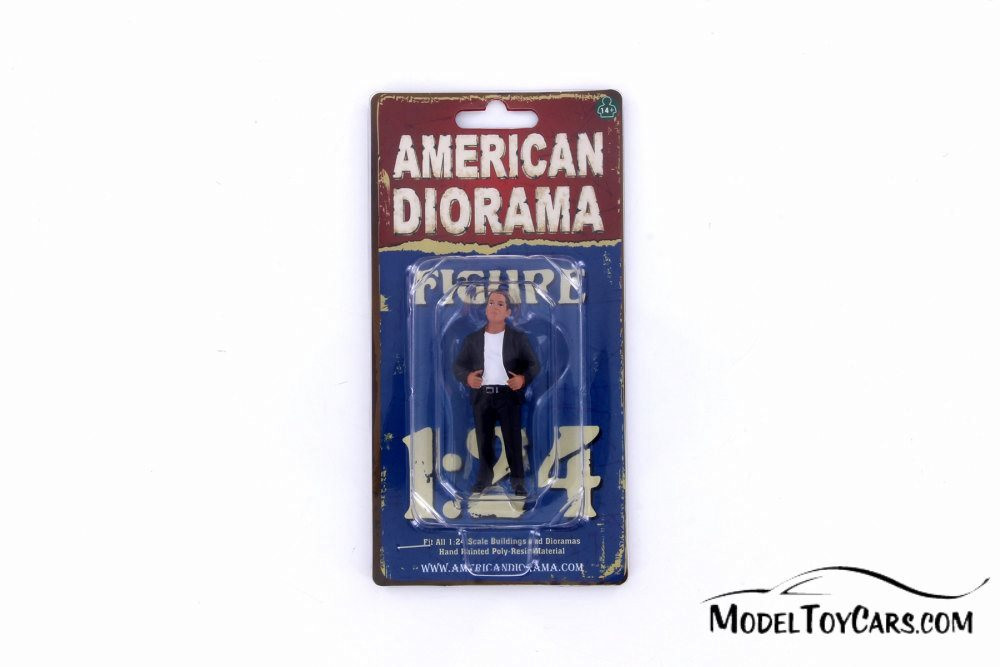 Manuel Figure, Black with White - American Diorama 38283 - 1/24 Scale Figurine - Diorama Accessory