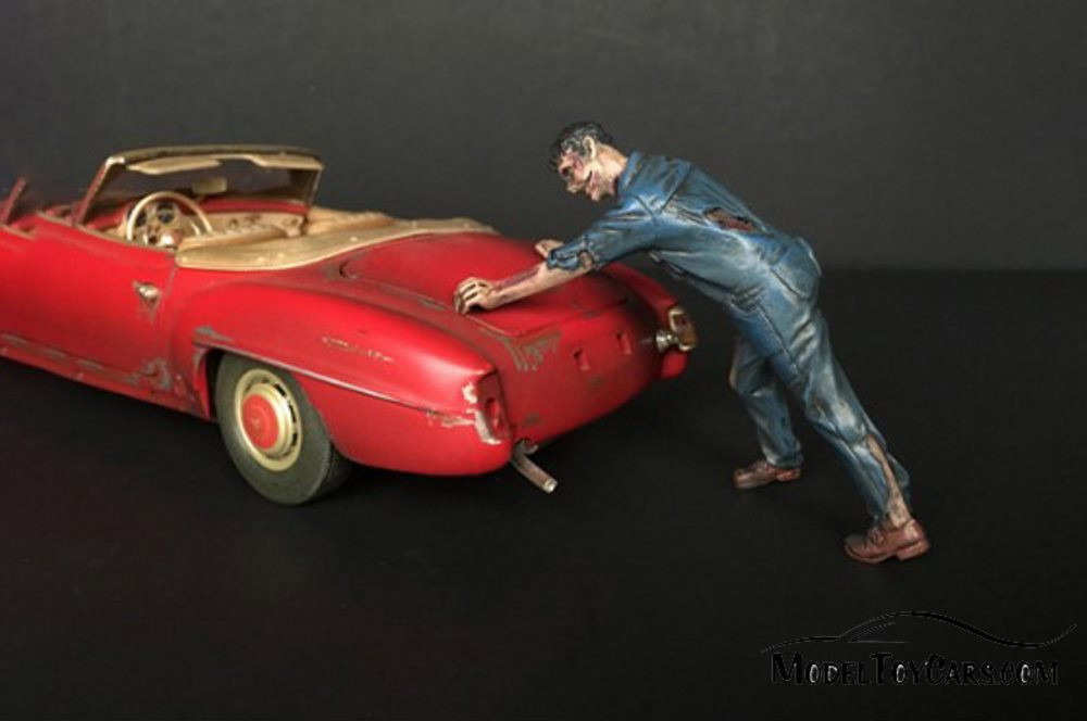 Zombie Mechanic IV, Blue - American Diorama 38300 - 1/24 scale Figurine - Diorama Accessory