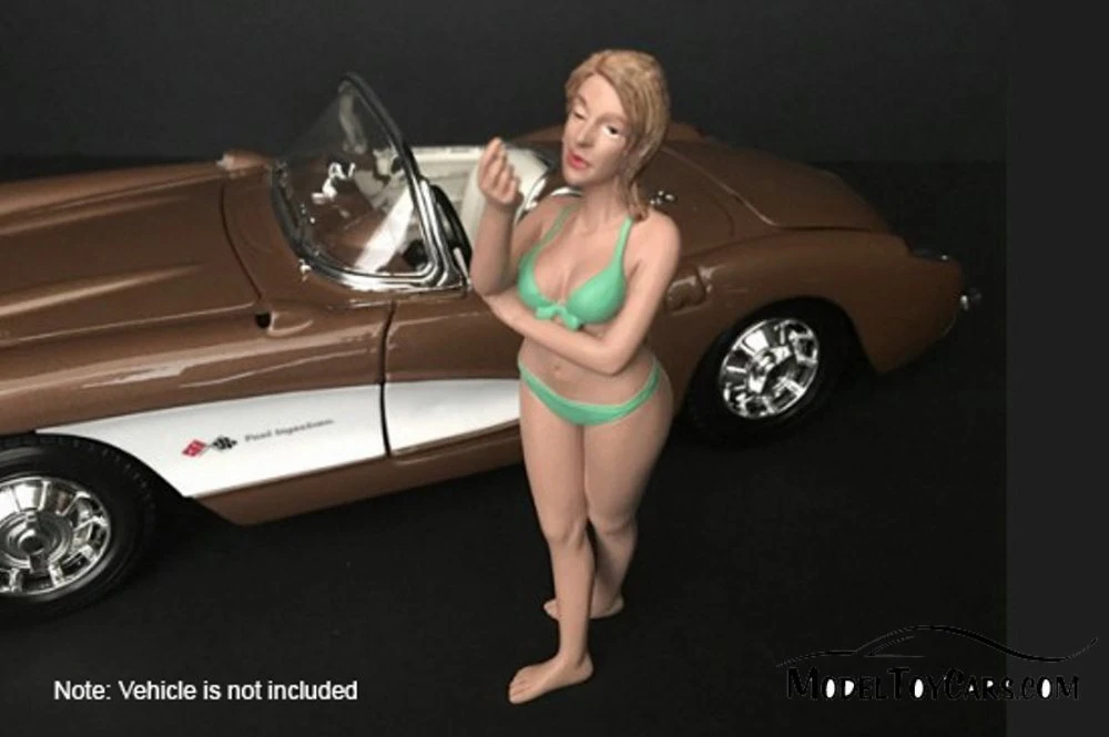 Bikini Girl August, Green - American Diorama 38272 - 1/24 scale Figurine - Diorama Accessory
