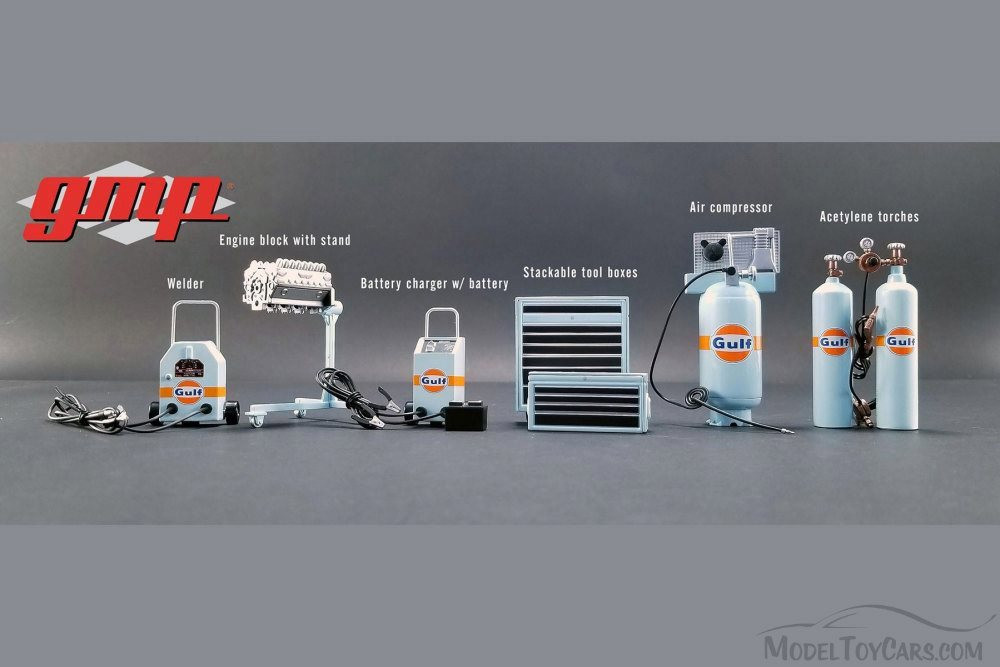 Gulf Oil Shop Tool Set #1, Blue - GMP 18872 - 1/18 Scale Diecast