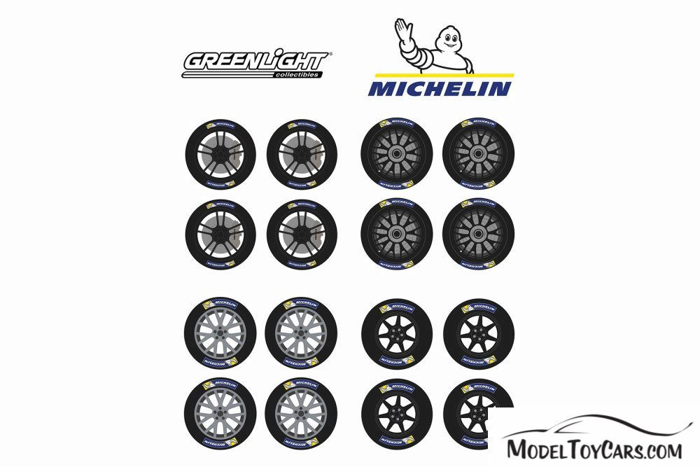 Wheel & Tire Packs Series 3, Michelin Tires - Greenlight 16050B/48 - 1/64 scale Diecast Accessory
