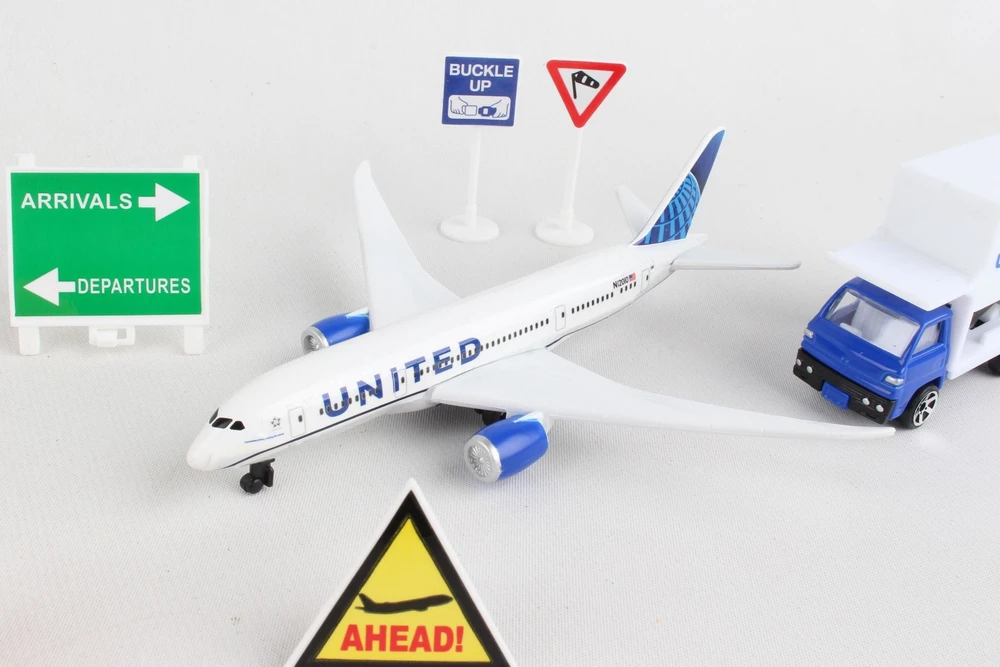 United Airlines Playset, White - Daron RT6261 - Diecast Model Toy Car