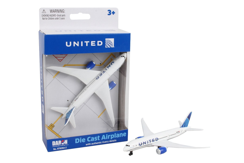 United 747 Single Plane, White - Daron RT6264 - Diecast Model Airplane Replica