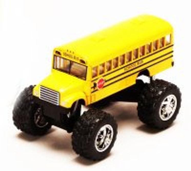 School Bus Big Wheel, Yellow - Kinsmart 5108D - 5&quot; Diecast Model Toy Car