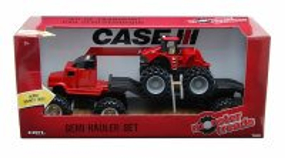 Semi Hauler Set, Red Semi & Red Tractor - Tomy ERTL Monster Treads 37757A