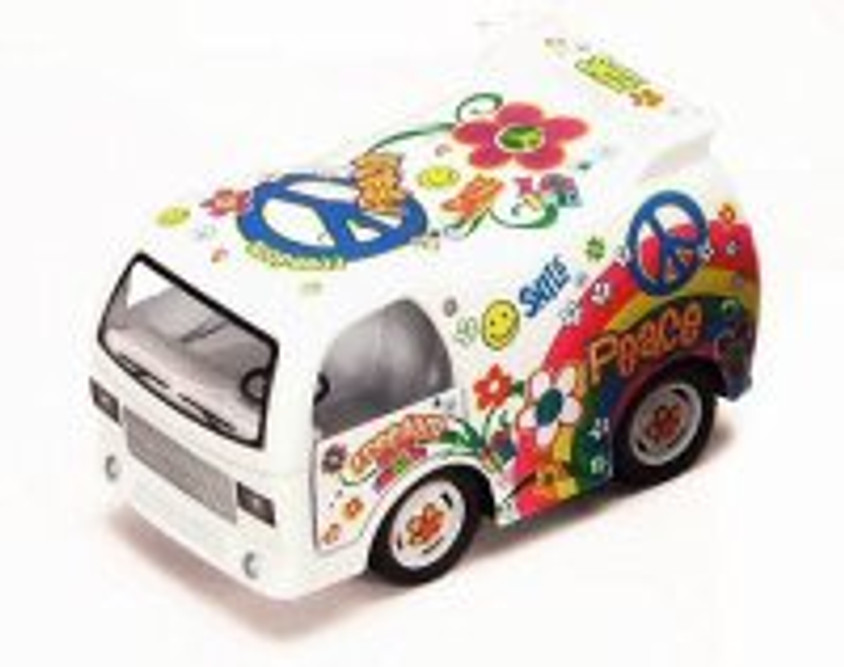 Peace Decal Dream Car, White - Kinsmart 4102 - Diecast Model Toy Car