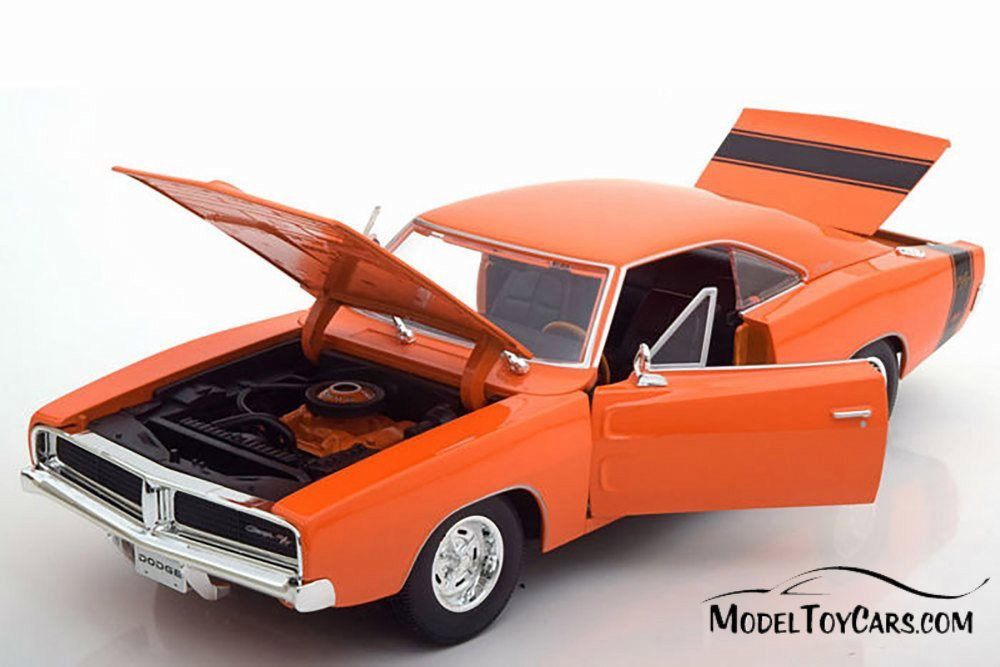 1969 Dodge Charger R/T Hardtop, Orange - Maisto 31387OR - 1/18 scale Diecast Model Toy Car