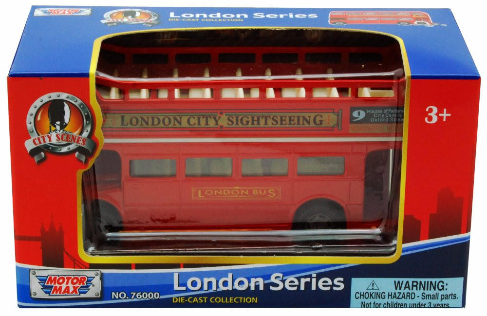 London Double Decker Bus Open Top, Red - Motormax 76008
