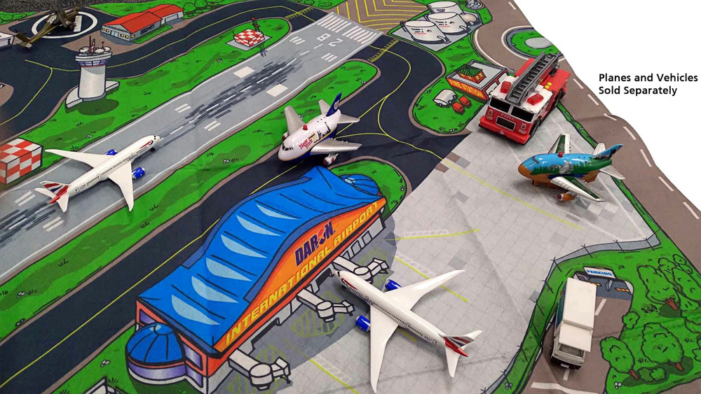 Large Airport Playmat (Felt), Green and Grey - Daron HR2039