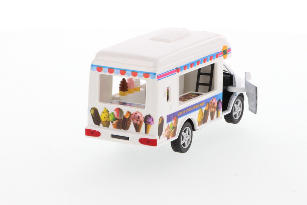 Ice Cream Truck, White - Kinsmart 5253D - 5 Inch Scale Diecast Model Replica (New, but NO BOX))
