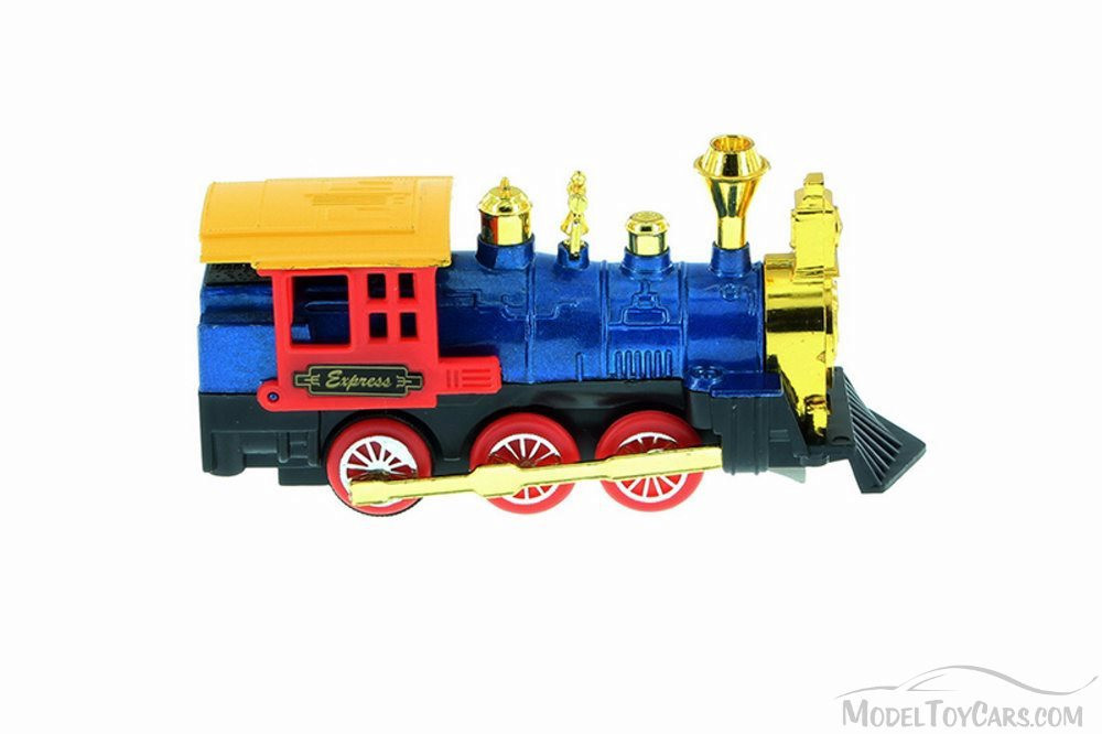 Friction Powered Locomotive, Blue w/ Red - 32322D - Diecast Model Toy Car