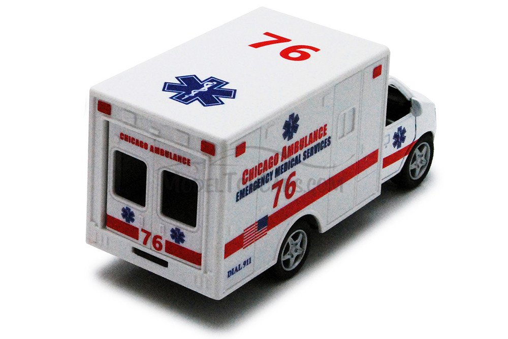 Chicago Rescue Team Ambulance, White - Kinsmart 5259DCG - 5" Diecast Car (New, but NO BOX)