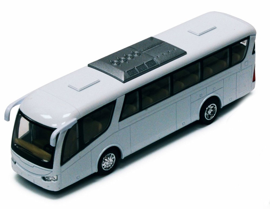 Coach Bus, White - Kinsmart 7101DW - 7" Diecast Model Toy Car