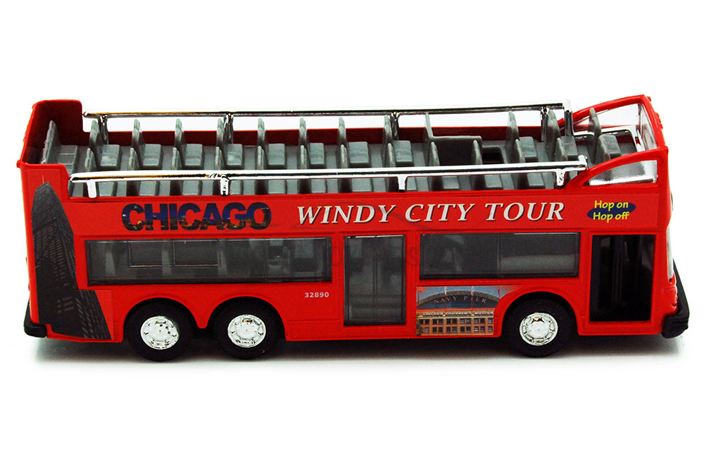 Chicago Sightseeing Dbl Decker Bus  2168CG- 6 Inch Scale Diecast Model  (1 car, no box)