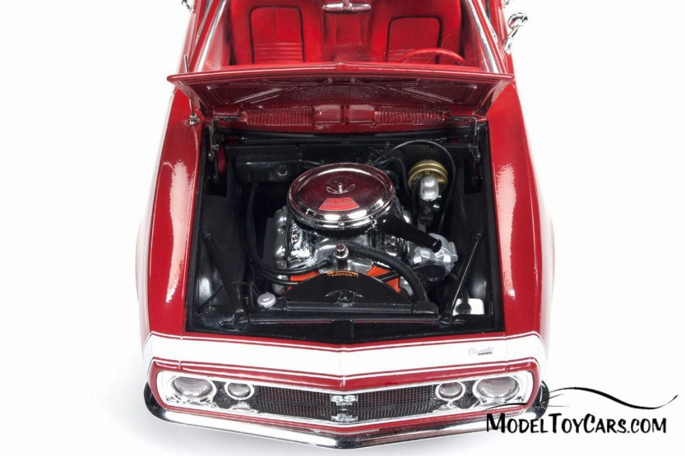 1967 Chevy Camaro SS Hard Top, Bolero Red - Auto World AMM1163 - 1/18 Scale Diecast Model Toy Car