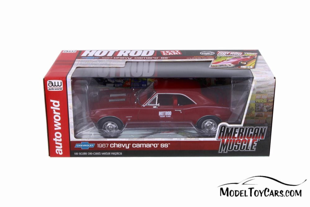 1967 Chevy Camaro SS Hard Top, Bolero Red - Auto World AMM1163 - 1/18 Scale Diecast Model Toy Car
