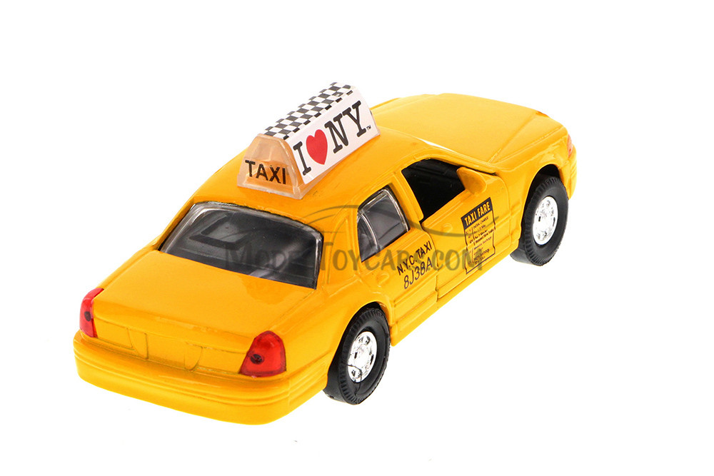 I Love New York Modern Taxi Cab, Yellow - 9989D-ILNY - Collectible Model Toy Car (1 car, no box)