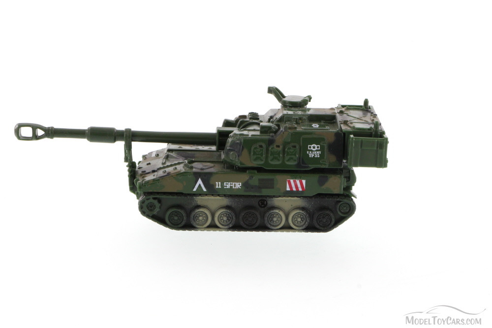 Super Tank Team M109 Paladin, Green and Tan Camouflage -  8882/3D - 6.5 Inch Scale Diecast Model 