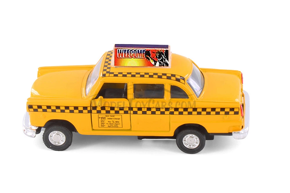 Yellow City Taxi Cab, Yellow - Showcasts 95892 - 4.5 Inch Scale Diecast Model Replica (1 car, no box)