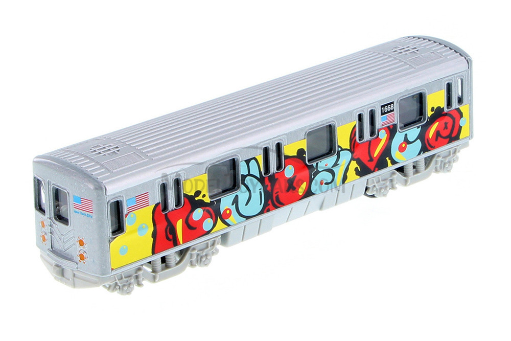 鉄道模型 @Super_RailCargo Metro Subway with Graffiti, Yellow - Showcasts 2233DGF - 1