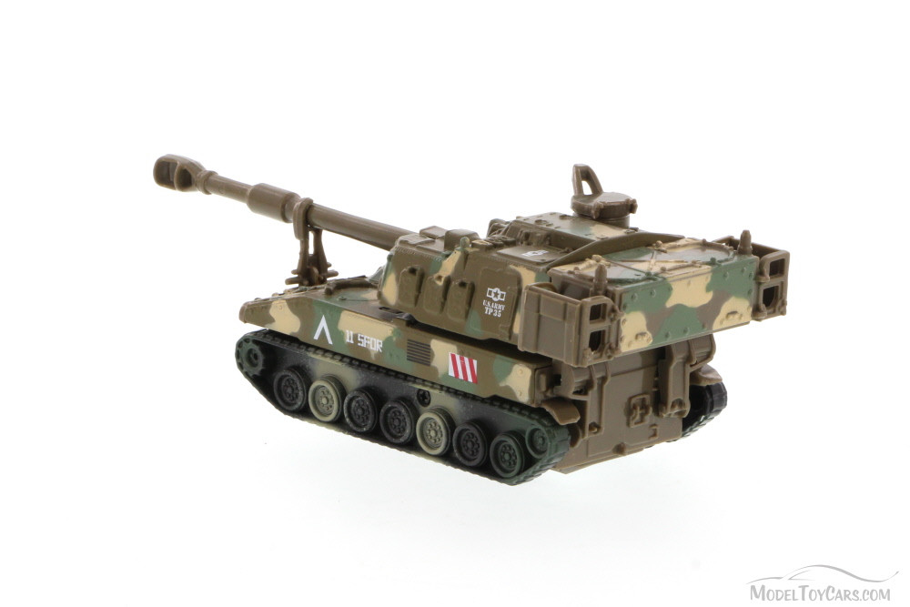 Super Tank Team M109 Paladin, Forest Green Camouflage -  8882/3D - 6.5 Inch Scale Diecast Model 