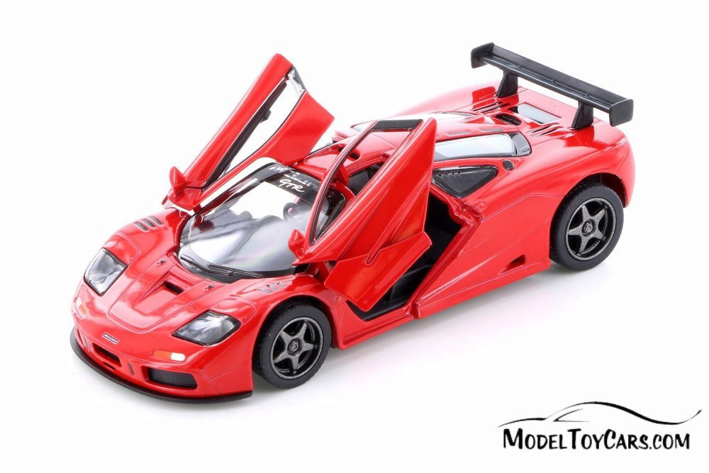 1995 McLaren F1 GTR Hardtop, Red - Kinsmart 5411D - 1/36 scale Diecast Model Toy Car