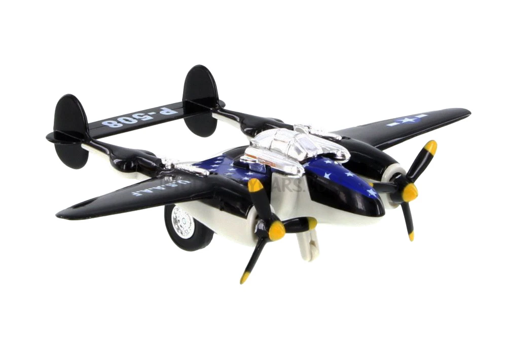 P-508 WWII Pullback Fighter, Black - Showcasts 508D - Diecast Model Toy Car
