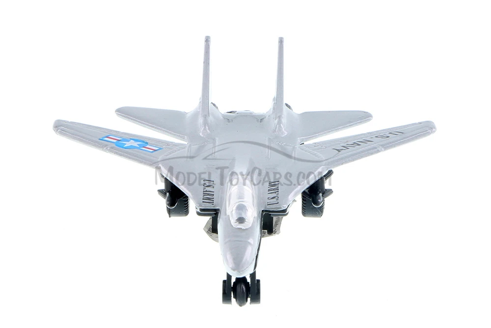 Super Flighters - F-14 Tomcat Fighter Plane, Silver - Showcasts 9860D - 4.75 In Diecast Replica
