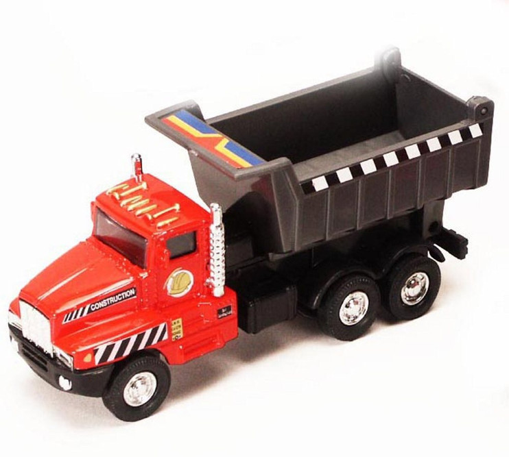 Power Construction Truck - Dump Truck, Red & Black - Showcasts 9961/4D - 5.25 Inch Scale Diecast Model Replica