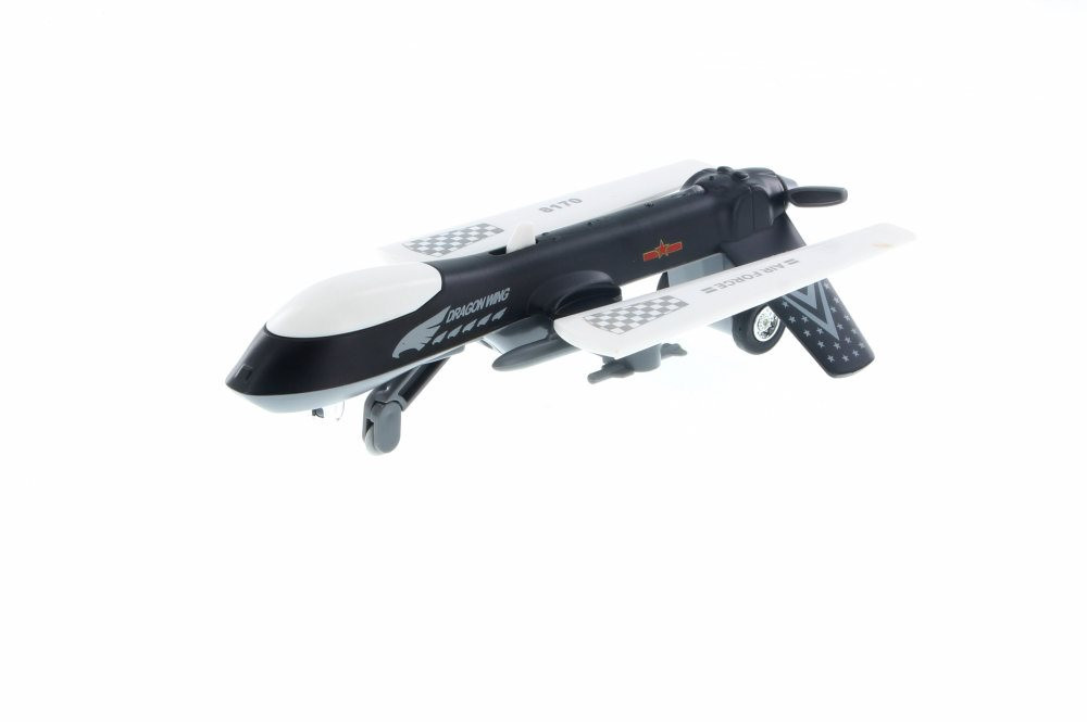 Predator Drone w/ Light & Sound, Black - Daron TM8170 - Diecast Model Military Plane