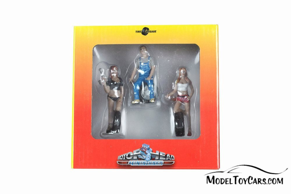 Tire Brigade Andie, Derek & Michele 3 PC Figurine Set, 773-1/24 Scale Figurine - Diorama Accessory