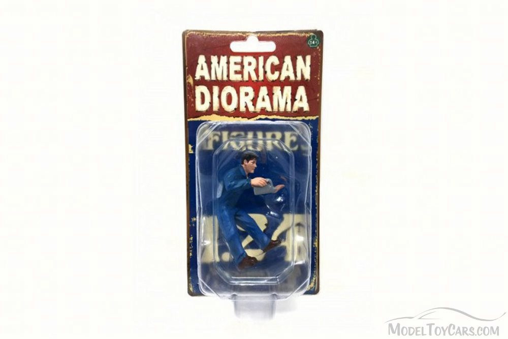 Mechanic Doug Filling Engine Oil, American Diorama 77499 - 1/24 Scale Accessory for Diecast Cars